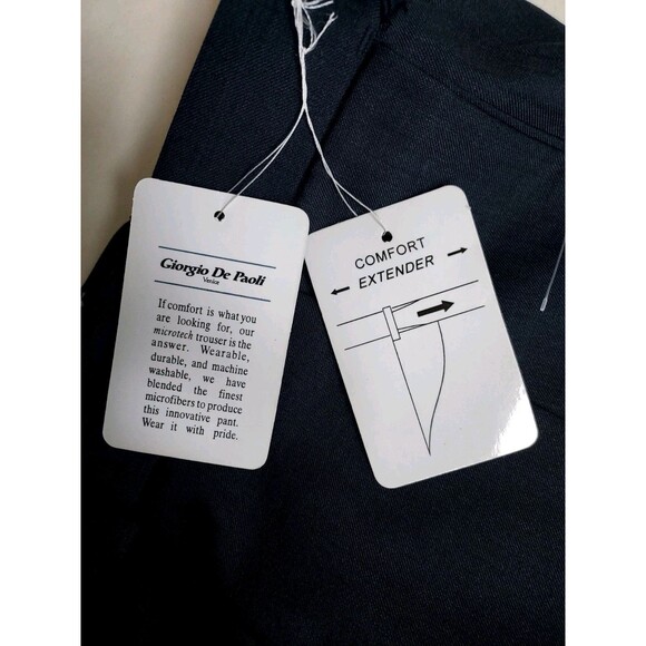 NWT Big Mens Giorgio DePaoli Navy Pleated Extender Dress Pants Size 54 Raw Hem - Picture 3 of 7